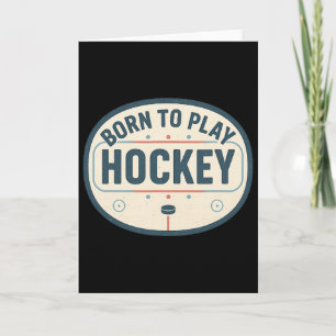 Tarjeta Nacido Para Jugar Hockey Pista De Hielo Retro Juga