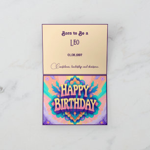 Tarjeta Nacido para ser Leo por cumpleaños