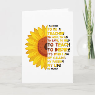 Tarjeta NACIDO PARA SER MAESTRO Frases Inspiradoras para M