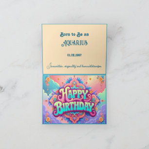 Tarjeta Nacido para ser un Aquarius por cumpleaños