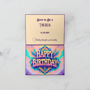 Tarjeta Nacido para ser un Taurus por cumpleaños