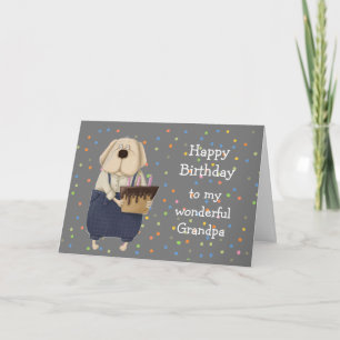 Tarjeta Nacimiento Abuelo personalizado Cute Perro Acuarel