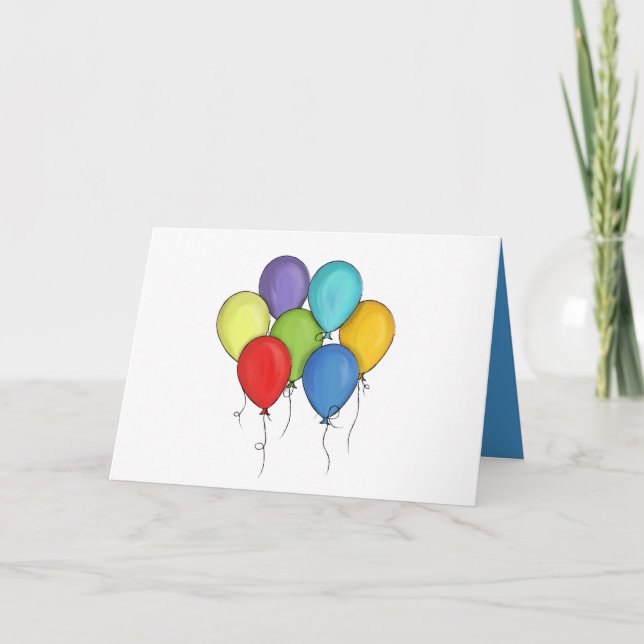 Tarjeta Nacimiento Balón acuarela Personalizada Feliz Dive (Anverso)
