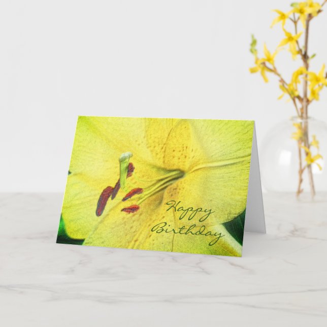 Tarjeta Nacimiento de arte de flores amarillas (flor amarilla)