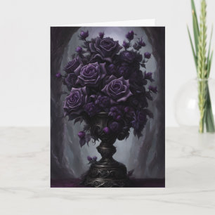 Tarjeta Nacimiento de Bouquet de Rosa Gótica y Negra