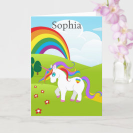 Tarjeta Nacimiento de Chicas jóvenes de Unicornio Personal