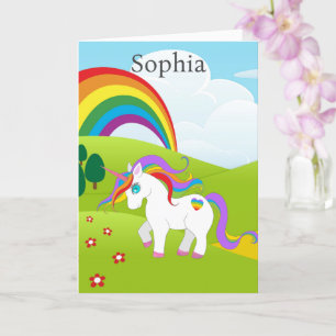 Tarjeta Nacimiento de Chicas jóvenes de Unicornio Personal