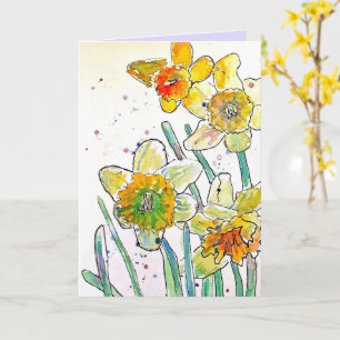 Tarjeta Nacimiento de color de agua de la flor de primaver