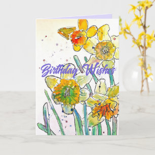 Tarjeta Nacimiento de color de agua de la flor de primaver