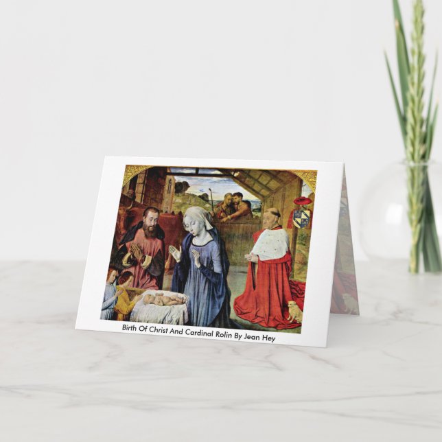 Tarjeta Nacimiento De Cristo Y Cardenal Rolin Por Jean Hey (Anverso)