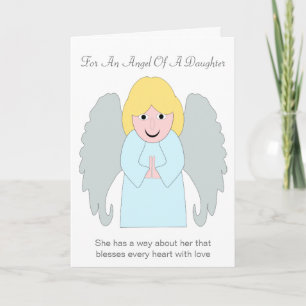 Tarjeta Nacimiento de hija personalizada de Angel Design