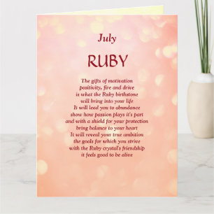 Tarjeta Nacimiento de julio Ruby Greeting