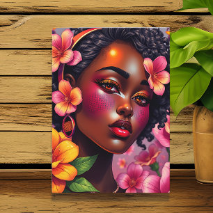 Tarjeta Nacimiento de la Dama de las Flores de Color Rosa