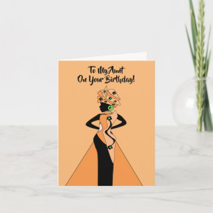 Tarjeta Nacimiento de la naranja y la dama afroamericana n