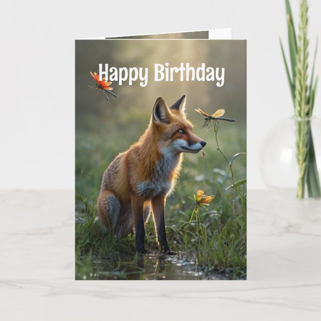 Tarjeta Nacimiento de la naturaleza animal de Fox (Anverso)