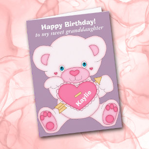 Tarjeta Nacimiento de la nieta del oso rosado Teddy