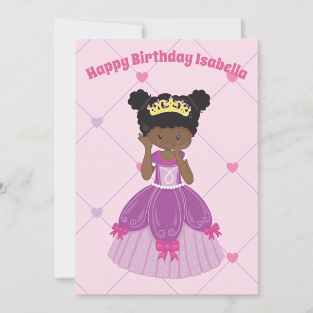 Tarjeta Nacimiento de la princesa africana cute Personaliz (Anverso)