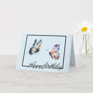 Tarjeta Nacimiento de las mariposas azul púrpura