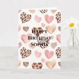 Tarjeta Nacimiento de los corazones de los animales del le