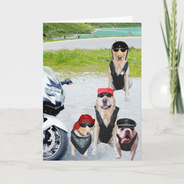Tarjeta Nacimiento de los perros ciclistas de personalizab (Anverso)