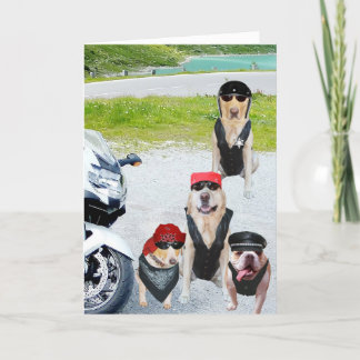Tarjeta Nacimiento de los perros ciclistas de personalizab