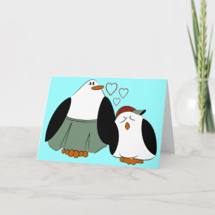 Tarjeta Nacimiento de Madre Son Pingüinos