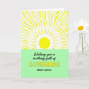 Tarjeta Nacimiento de Niece Bright Sunshine Card