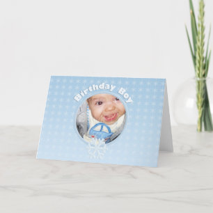 Tarjeta Nacimiento de niño foto invierno Onederland