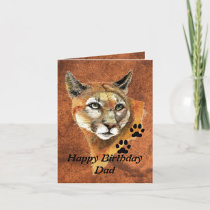 Tarjeta Nacimiento de Papá Cougar, Puma, Animal de León de