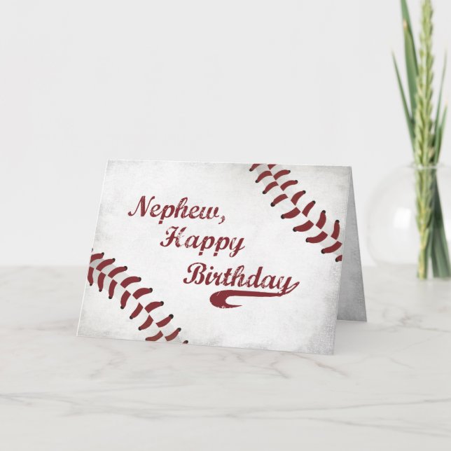 Tarjeta Nacimiento de sobrino Gran Béisbol Grunge, Deporte (Anverso)
