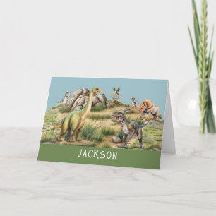 Tarjeta Nacimiento de un bebé dinosaurio como el mundo