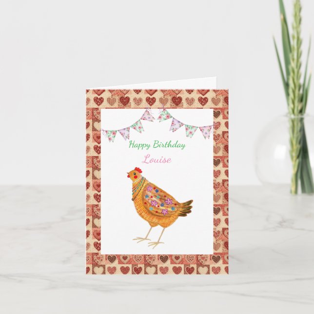 Tarjeta Nacimiento de un Personalizado de Pollo Cuto al Es (Anverso)