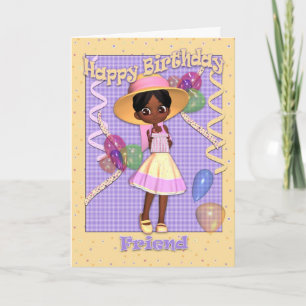 Tarjeta Nacimiento de una pequeña amiga afroamericana