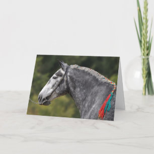 Tarjeta Nacimiento del caballo gris percheron