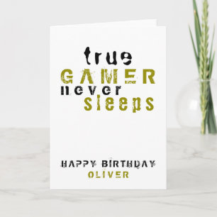 Tarjeta Nacimiento del niño gamer de tipografía de gamer d