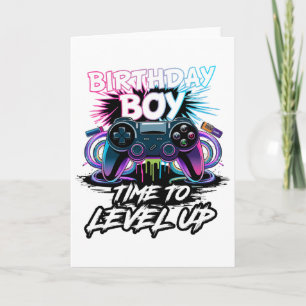 Tarjeta Nacimiento Del Niño Tiempo Para Levantar Videojueg
