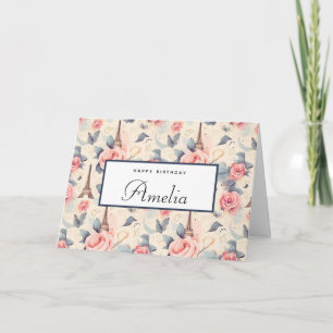 Tarjeta Nacimiento del patrón de mariposa y Rosa de la Tor