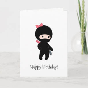 Tarjeta Nacimiento del pequeño Chica Ninja