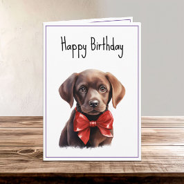 Tarjeta Nacimiento del perro de cachorro de chocolate Labr