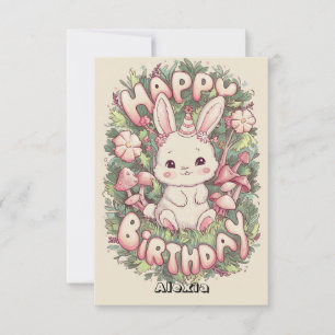 Tarjeta Nacimiento digital de Pastel Magic Bunny