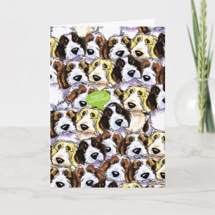 Tarjeta Nacimiento divertido de los perros PBGV