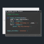 Tarjeta Nacimiento en modo oscuro del programador del equi<br><div class="desc">Su saludo se muestra en un bloc de notas en formato de codificador y en modo oscuro. Perfecto para un informático, un científico de datos, un consultor, un diseñador web dedicado, un desarrollador de flash, un programador de software, un líder de proyecto, un director de proyecto y un probador de...</div>
