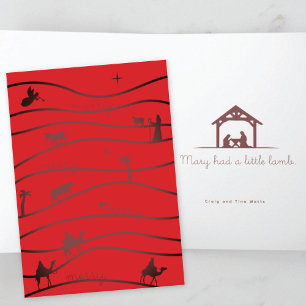 Tarjeta Nacimiento Escena Cristiano Navidad