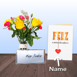 Tarjeta Nacimiento español Nombre personalizado FELIZ