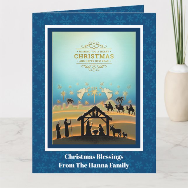 Tarjeta Nacimiento "Feliz Navidad y Próspero Año Nuevo" (Anverso)