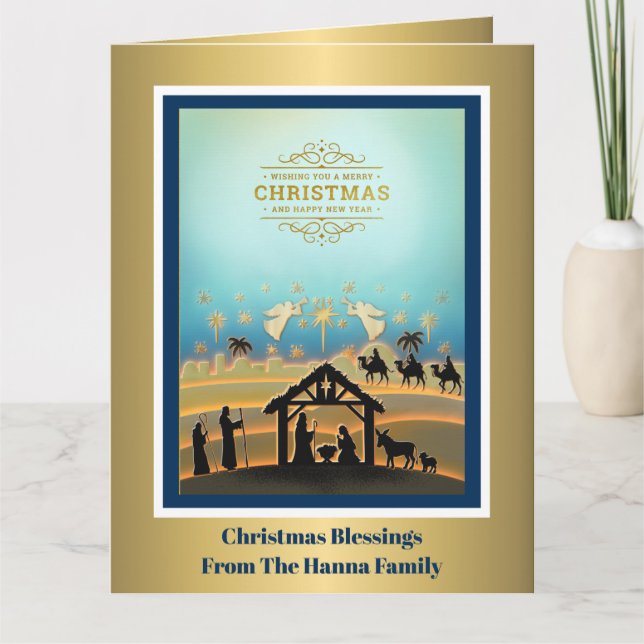 Tarjeta Nacimiento "Feliz Navidad y Próspero Año Nuevo" (Anverso)