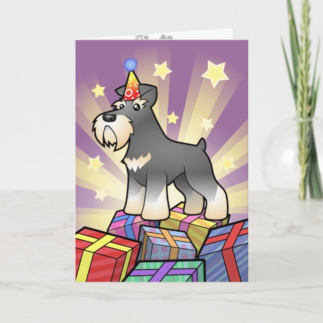 Tarjeta Nacimiento Gigante/Estándar/Minimista Schnauzer (Anverso)