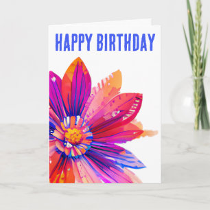 Tarjeta Nacimiento moderno rojo, Naranja y púrpura