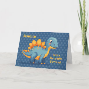 Tarjeta Nacimiento nieto Dinosaurio Dinomita Polka Dots