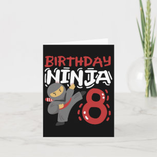 Tarjeta Nacimiento Ninja 8 años Karate Niños 8 Nacimientos